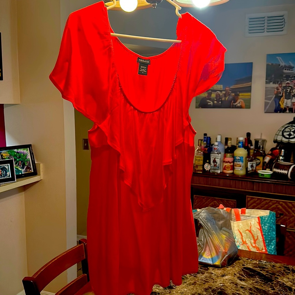 Coral  rayon top